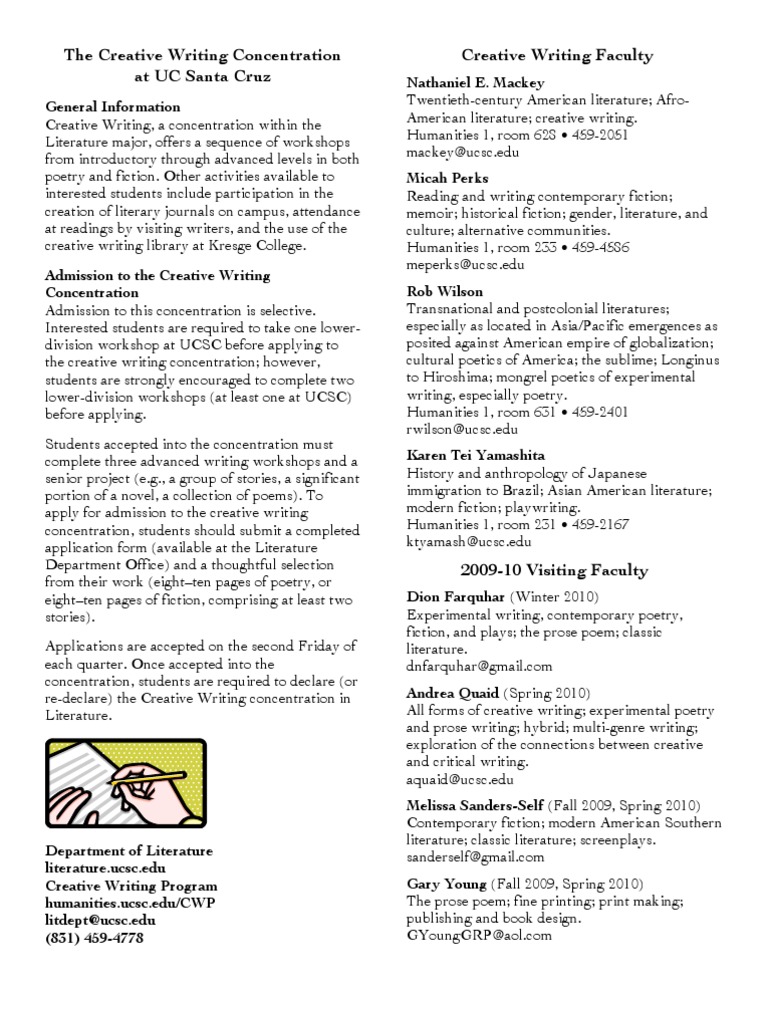 UC Santa Cruz Creative Writing Program | PDF | Social Science | General ...