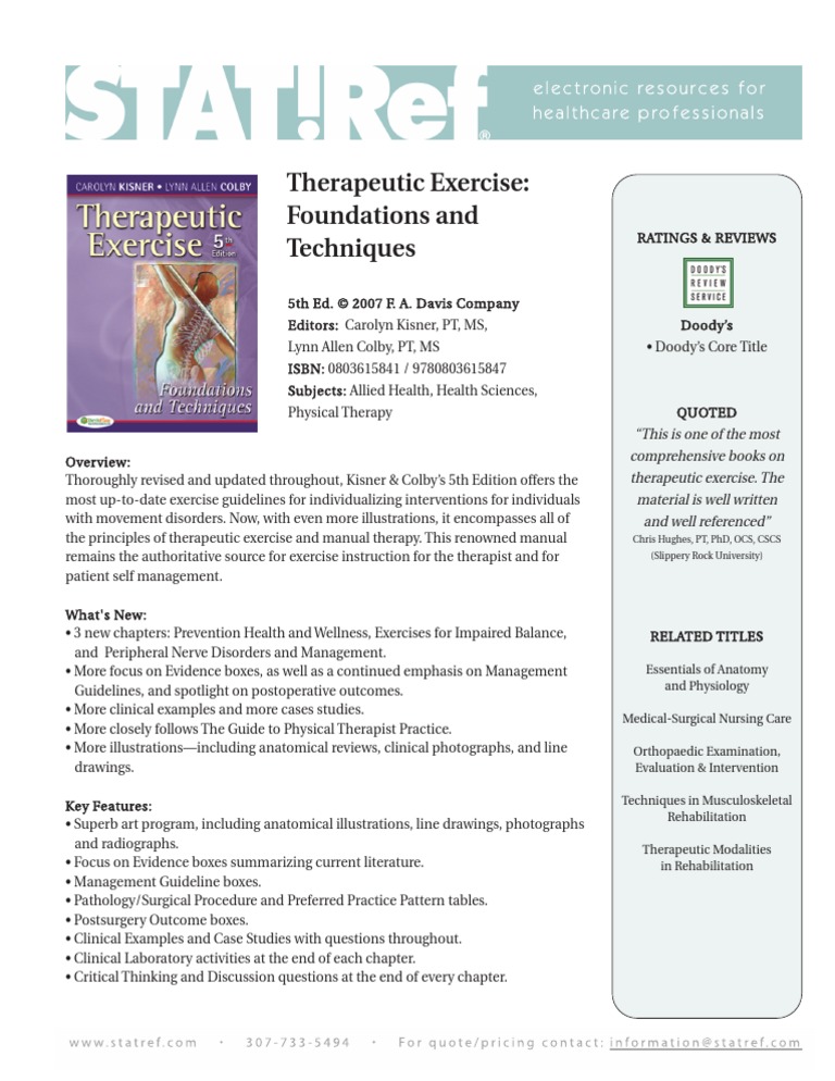 Therapeutic Exercise Foundations and Techniques PDF Physical