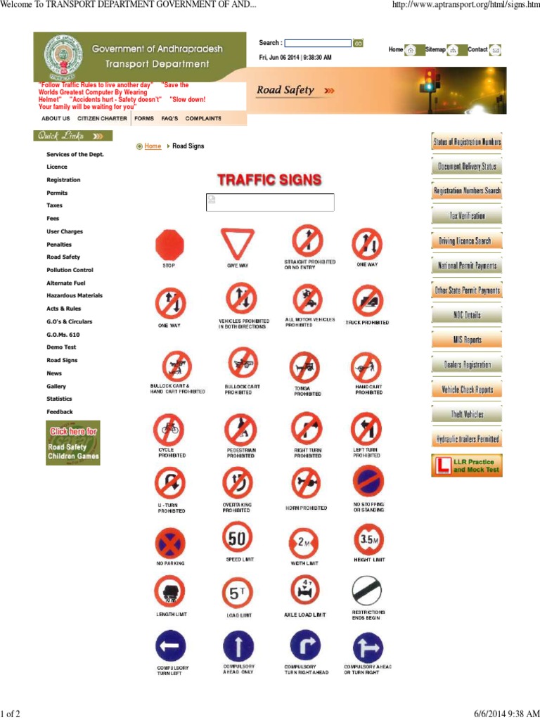 Road Signs | PDF