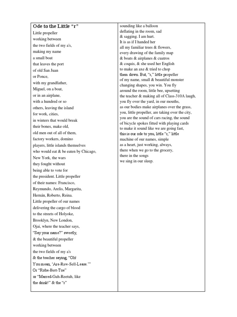 Ode to the Little 