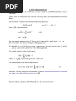 Reflection Coefficients For Lattice Realization