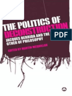 The Politics of Deconstruction J Derrida The Other of Philosophy
