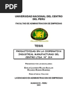 Productividad en La Cooperativa