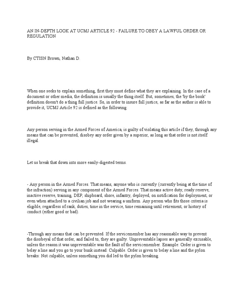 Ucmj failure to follow orders picture