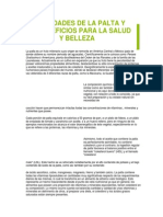 Propiedades de La Palta y Sus Beneficios para La Salud y Belleza