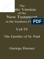 The Coptic Version of The New Testament in The Southern Dialect Vol IV Epistles of Paul Horner