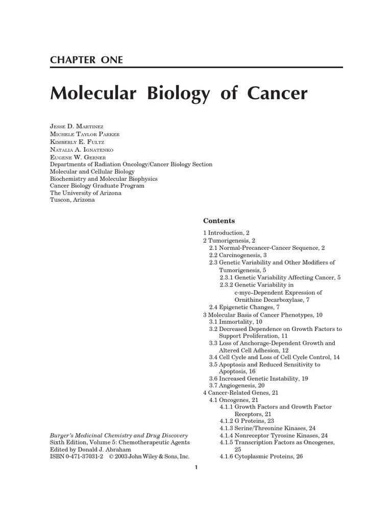 Molecular Biology of Cancer | PDF