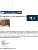 Dicas de Como Construir Uma Casa Barata