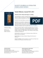Studia Philonica Annual XXV, 2013: Society of Biblical Literature Publication Notice
