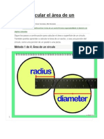 Calcular El Área de Un Círculo