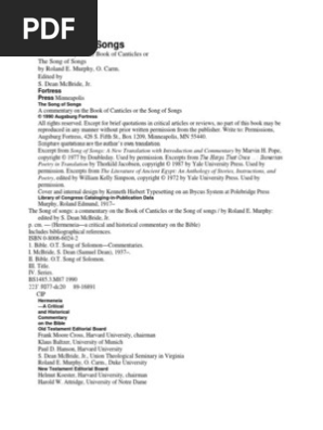 Cantar De Los Cantares Exegesis Bible - 