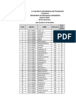 PA College Mechanical Engineering Attendance Report