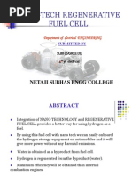 Nano-Tech Regenerative Fuel Cell: Netaji Subhas Engg College