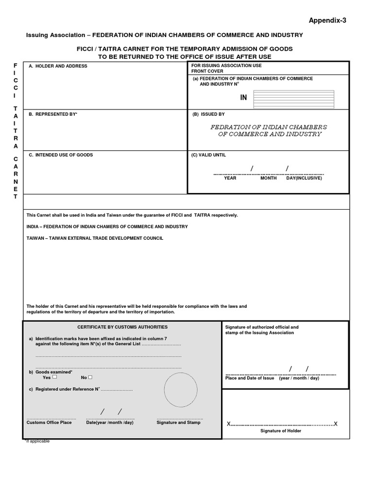 Customs Appendix3 PDF Customs Government