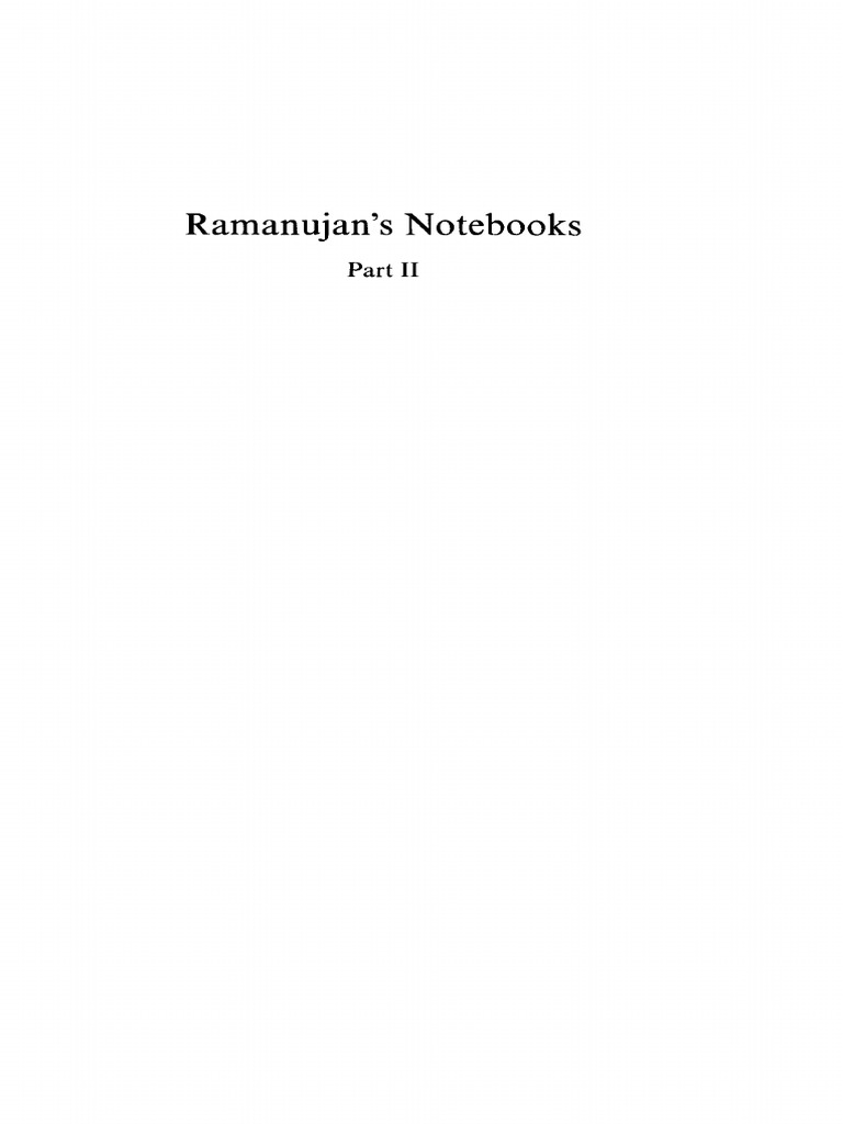 Ramanujan's Notebooks (Part 2 of 5) | PDF | Teaching Mathematics | Science