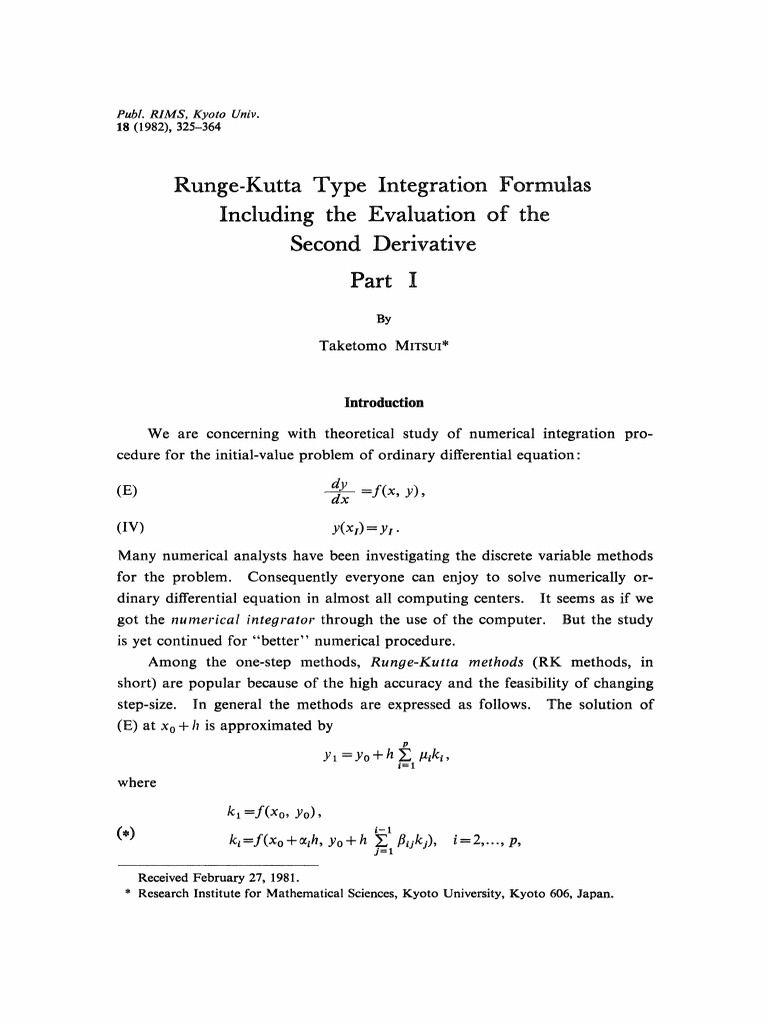 RungeKutta Type Integration Formulas Including The Evaluation of The