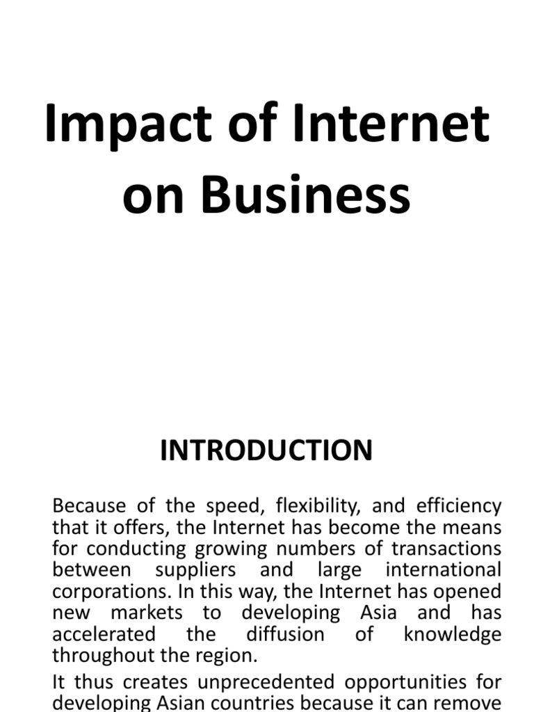 Impact of Internet On Business | PDF | Electronic Data Interchange ...