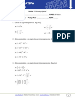 Prueba Sumativa Matematica 8basico Abril 2013