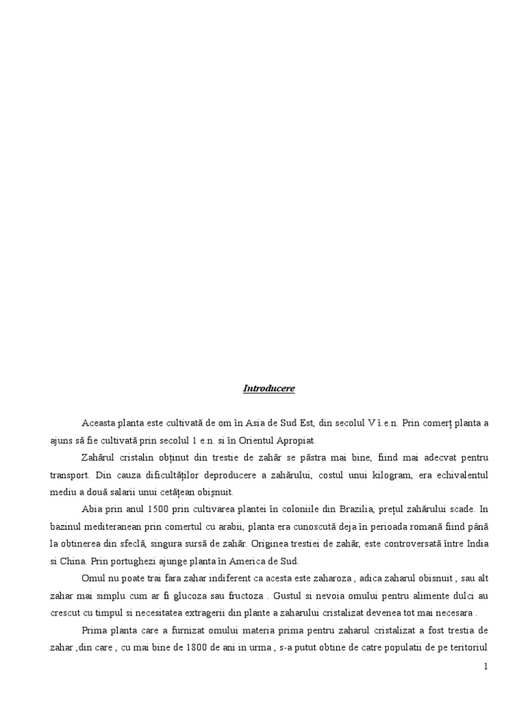 Trestia de Zahar | PDF