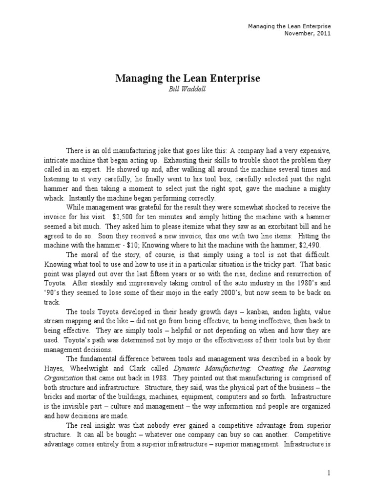 Lean Management Principles Explained | PDF | Lean Manufacturing | Inventory