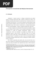 A Perspectiva Construtivista Das Relações Internacionais