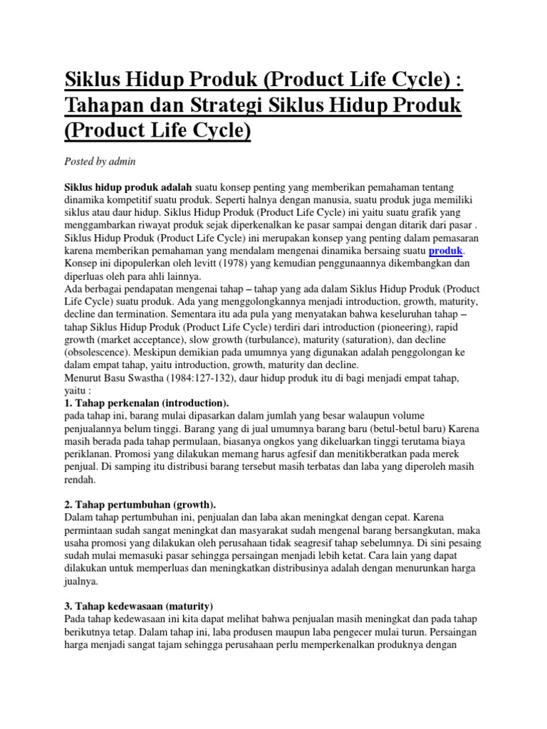 Siklus Hidup Produk