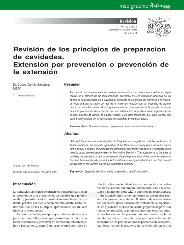 [TITLE] "Principles of Cavity Preparation Extension for Prevention or