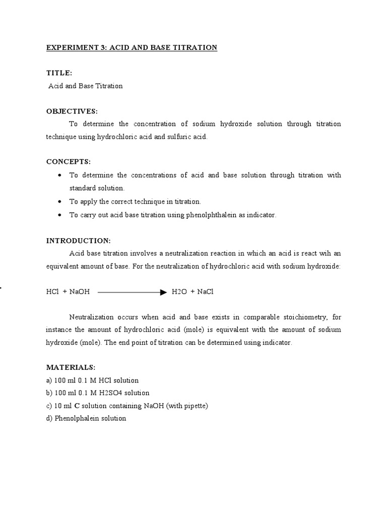 How to Write a Titration Lab Report
