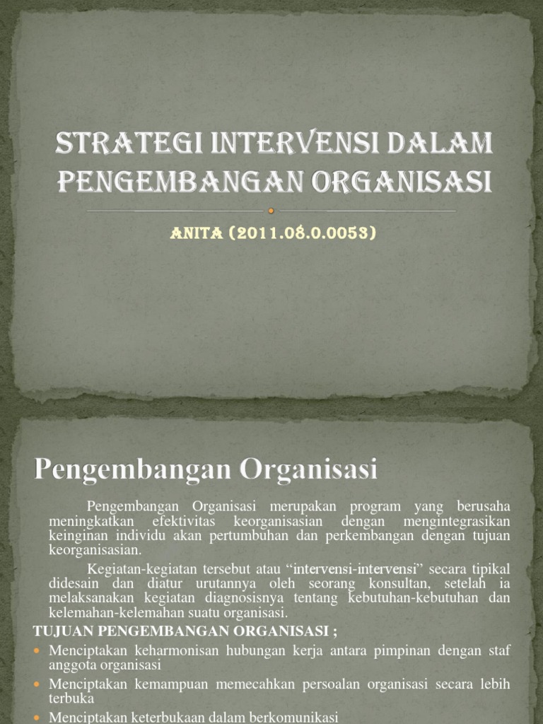 Strategi Intervensi Dalam Pengembangan Organisasi - Copy