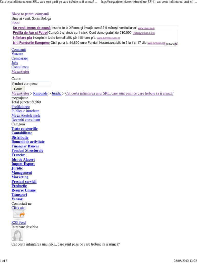 Cat Costa Infiintarea Unui Srl Care Sunt Pasii Pe Care Trebuie Sa Ii Urmez Consultanta Idei De Afaceri Bizoo Megaajutor