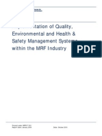 Implementation of A QMS Within The MRF Industry