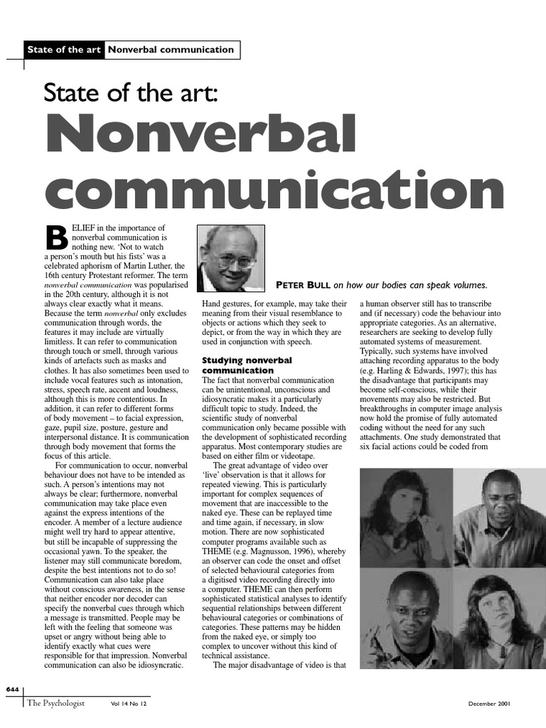 Nonverbal Communication Insights | PDF | Nonverbal Communication | Gesture