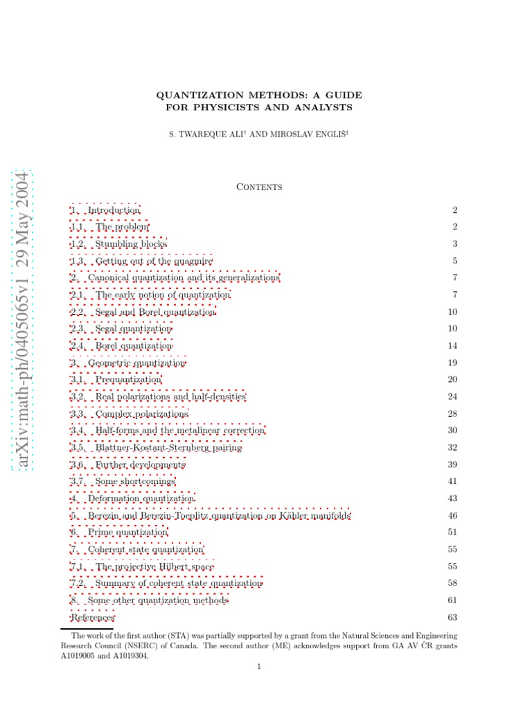 Overview of Quantization Methods | PDF | Quantization (Physics ...