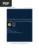 I Contributi Tecnici Al Processo Di Indagine e Il Geografical Profiling