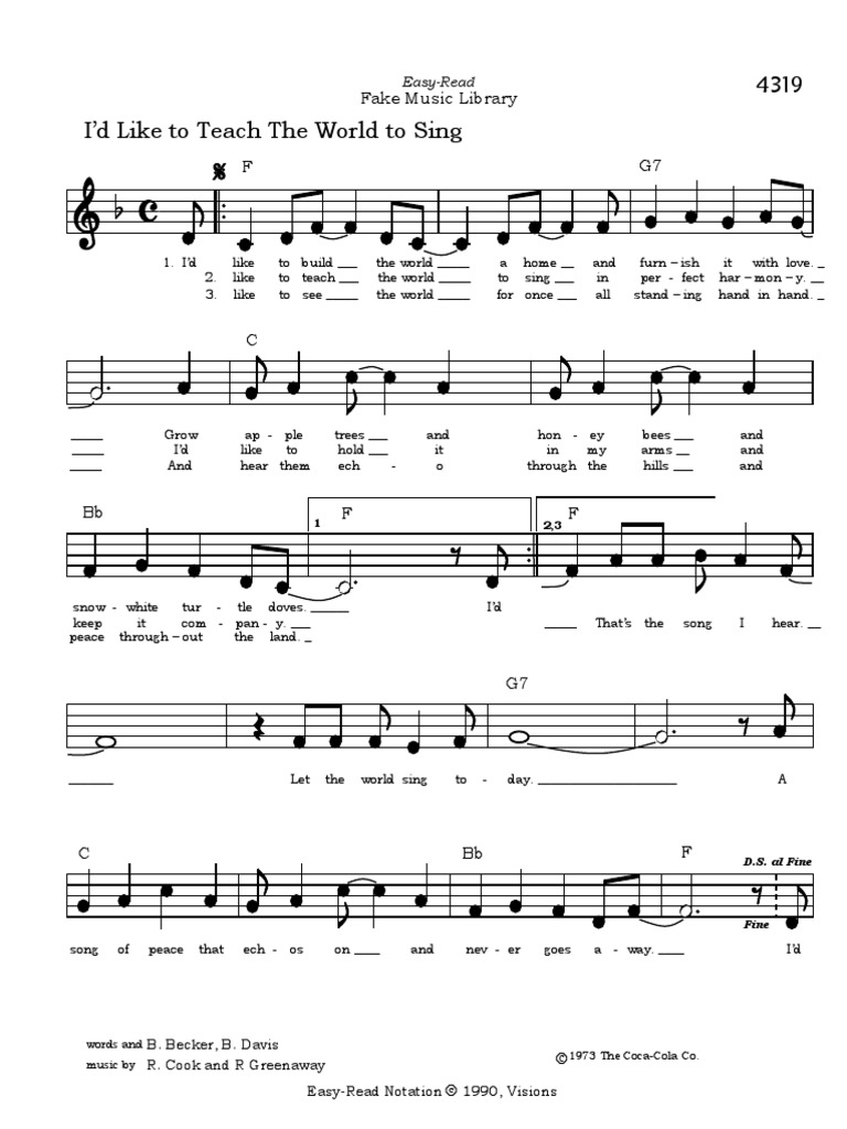 I'd Like to Teach the World to Sing