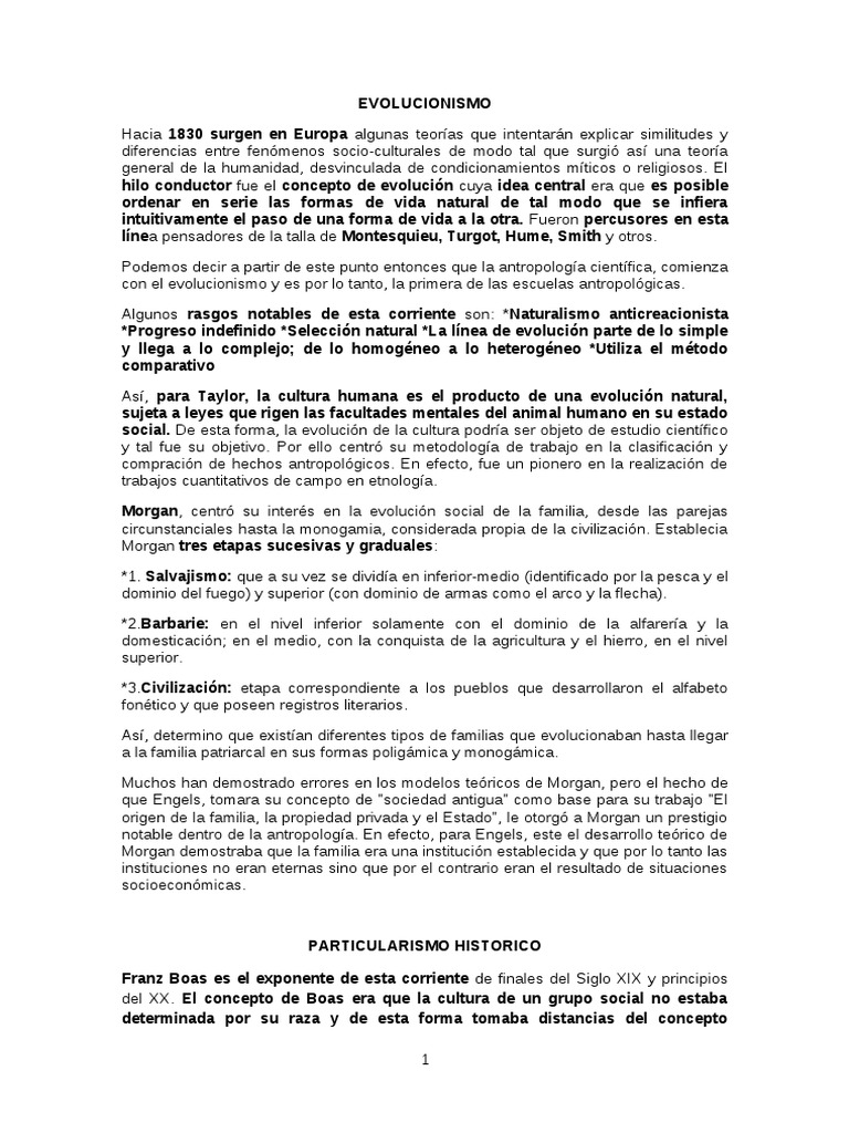 escuelas antropologicas (resumen) Antropología Sociedad
