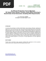 CIGRE-158 An Efficient Production Tool To Maximize BC Hydro Peace System Transfer Limits While Factoring in Dynamically Armed Generation Shedding RAS Requirements PDF