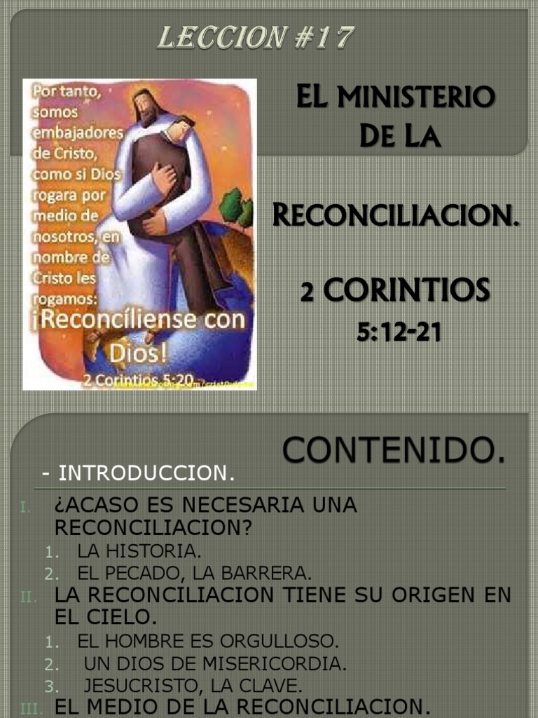 Leccion 17 La Reconciliacion | PDF | Cristo (título) | Pecado