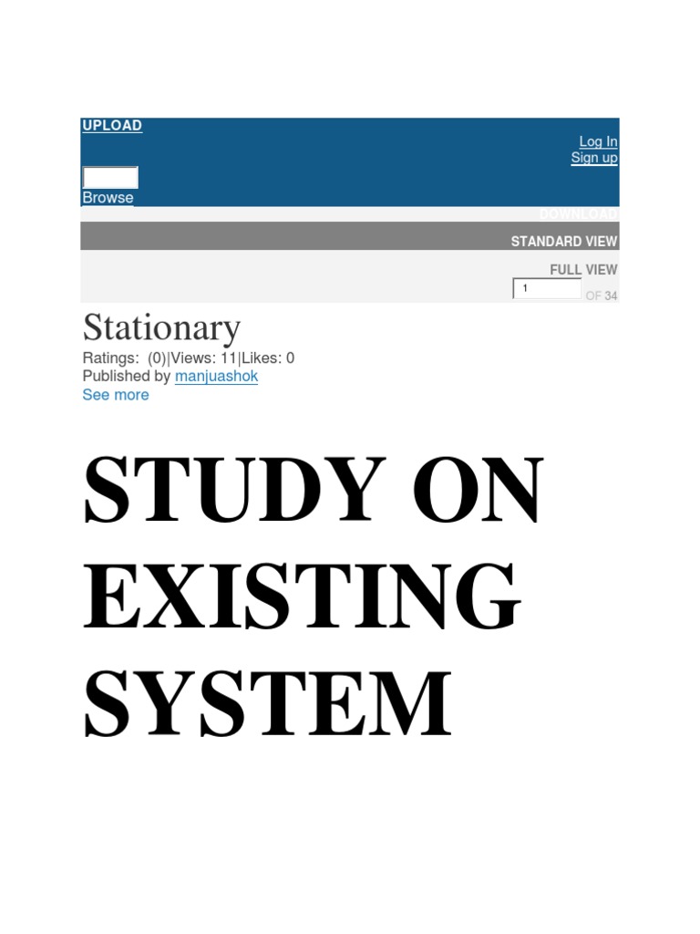 Stationary Study On Existing System PDF Microsoft Access