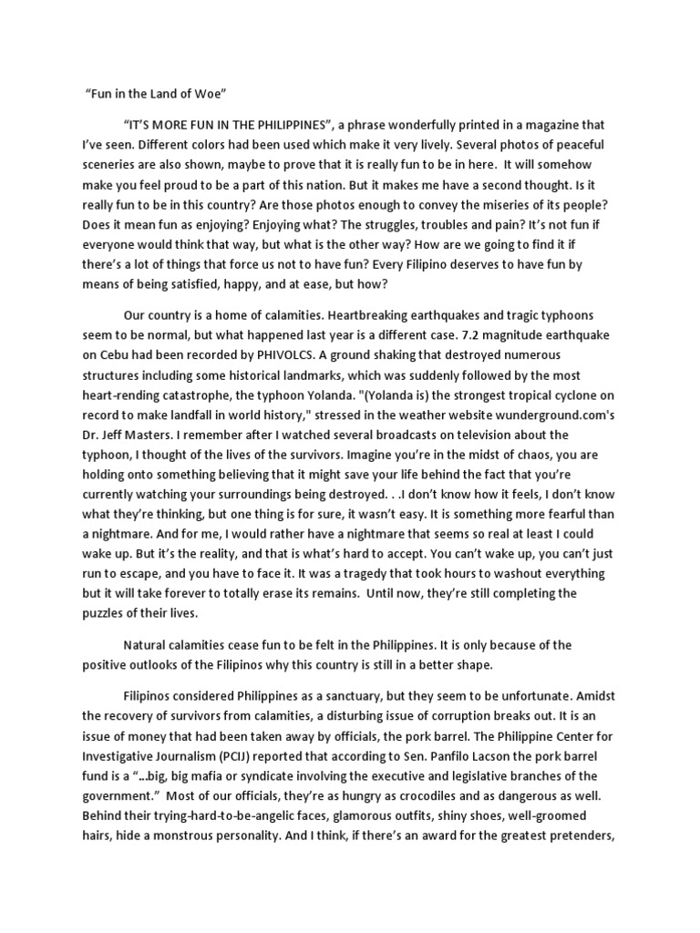 Essay about calamities in the philippines picture