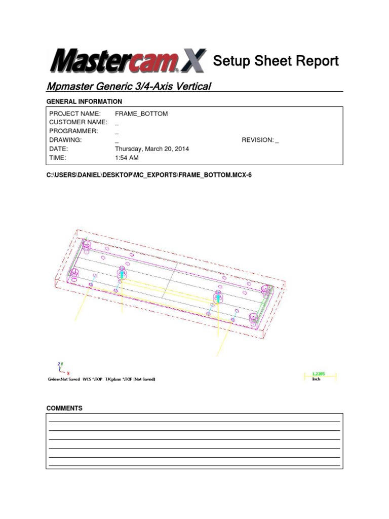 CNC Machining Setup Sheet | PDF | Machine Tool | Metalworking
