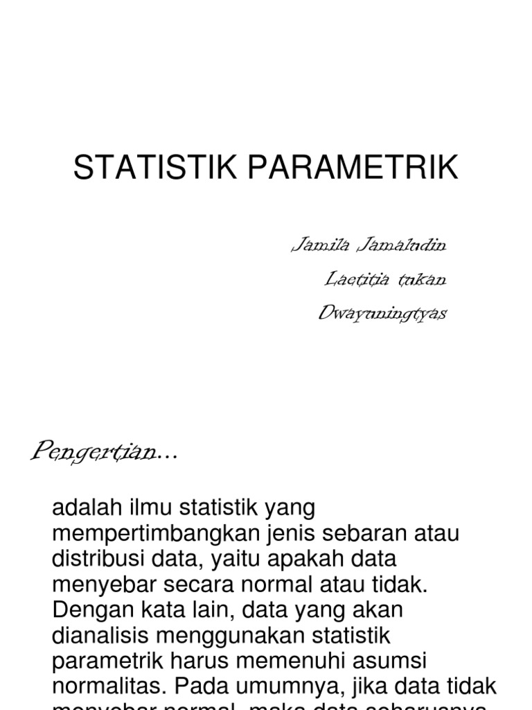 Statistik Parametrik Ppt