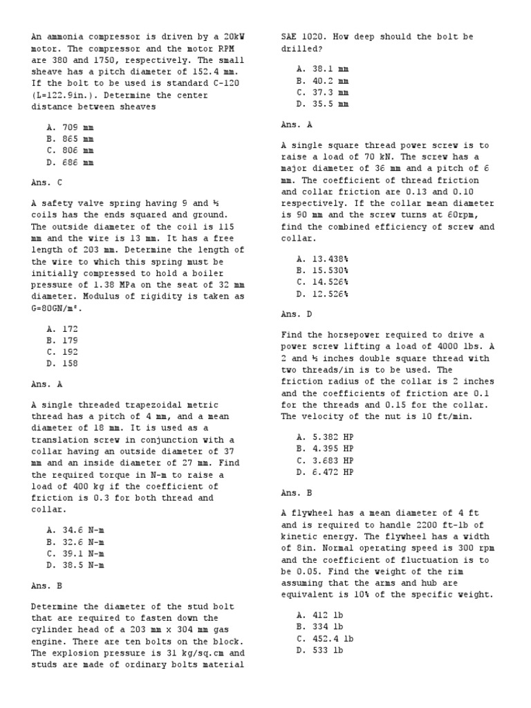 Reviewer PDF Horsepower Strength Of Materials