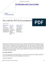 Pay Scale For PGT in Government Jobs