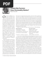 Leadership Success: Does Personality Matter?: Feature