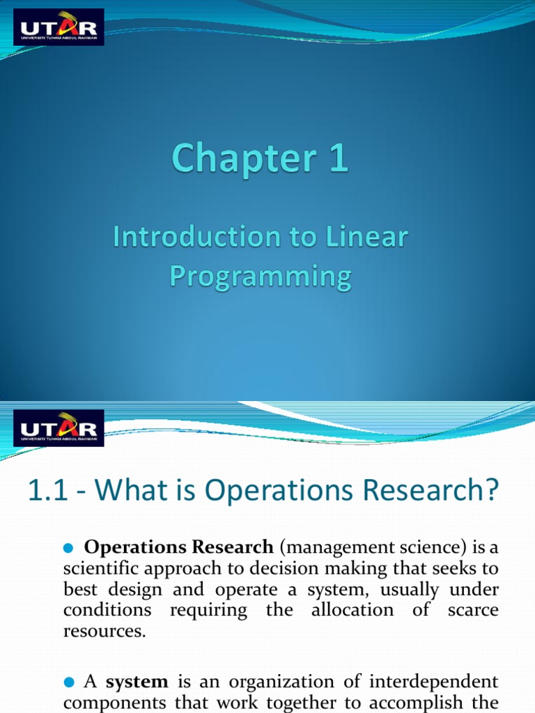operation research | Linear Programming | Mathematical Optimization