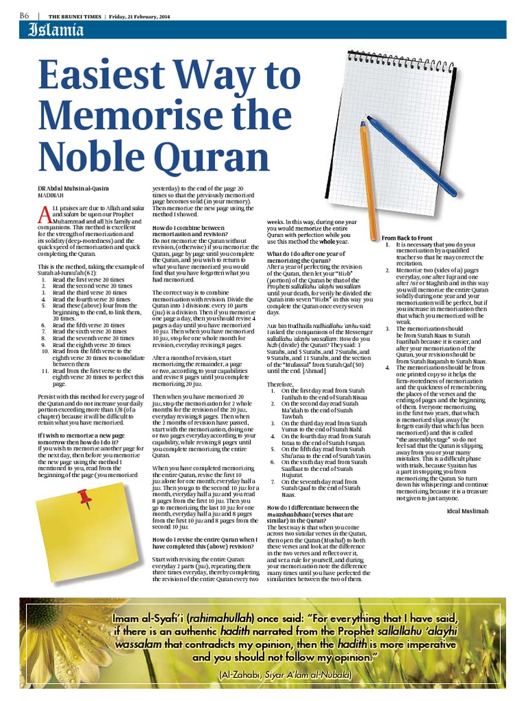 Quran Memorization Tips | PDF | Islam Related Literature | Quran