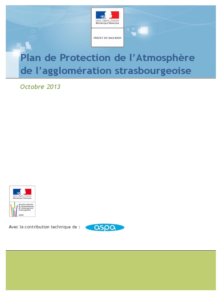 Plan de Protection de L'atmosphère de Strasbourg | PDF | Particules en ...