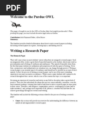 Writing a Research Paper