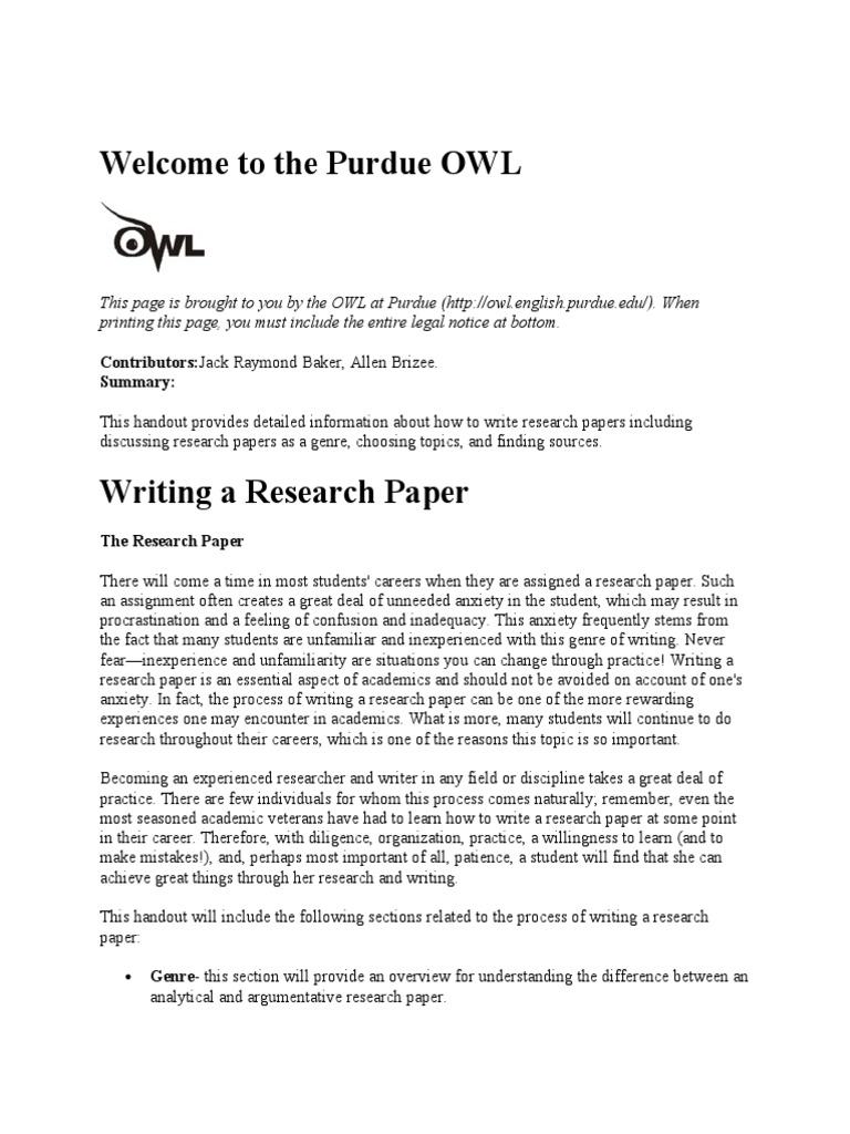 Writing A Research Paper | PDF | Academic Publishing | Brainstorming